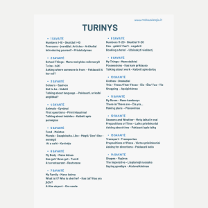 A0 kurso turinys